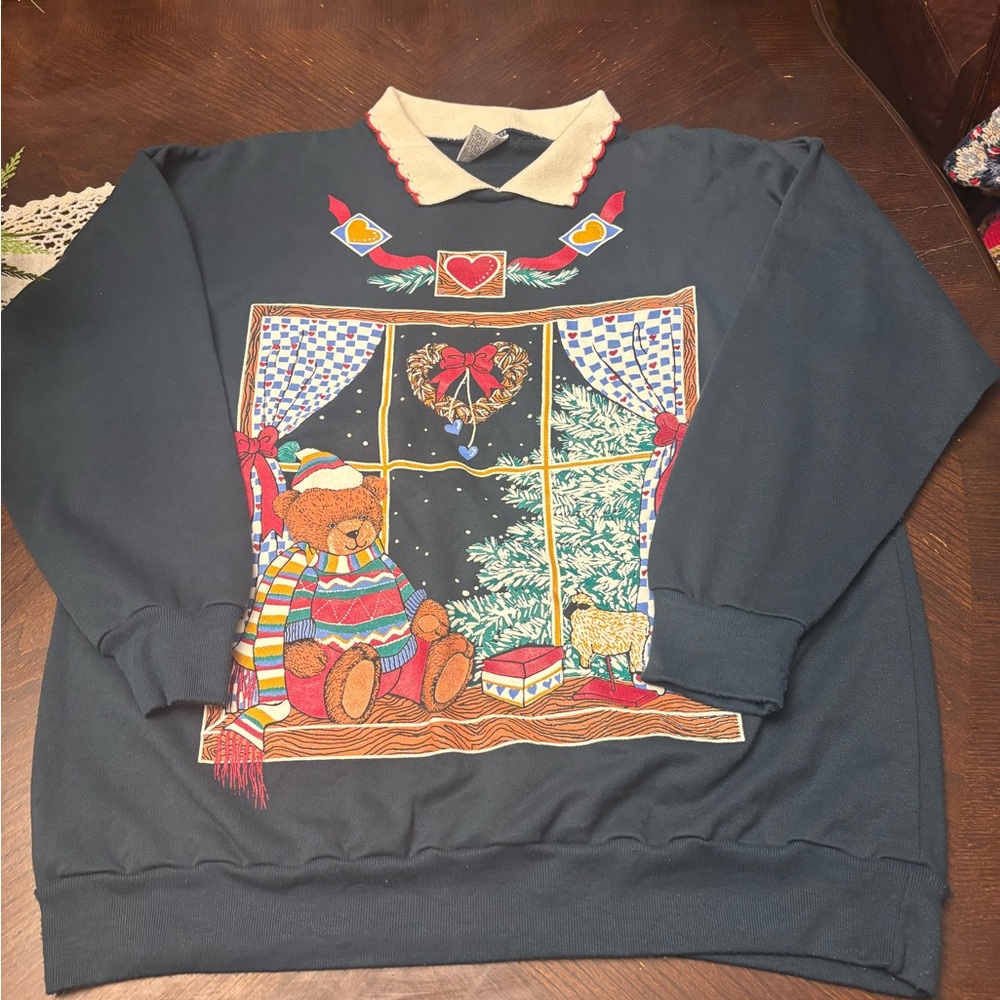 Vintage Active III Festive Bear Sweater- Medium